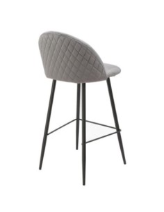 Taburete MAGDA NEW, metal, tapizado velvet gris 2
