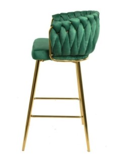 Taburete KING, metal, cromado dorado, tapizado velvet verde oscuro 2