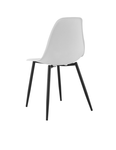 Silla CLUNY, metal negro, polipropileno blanco