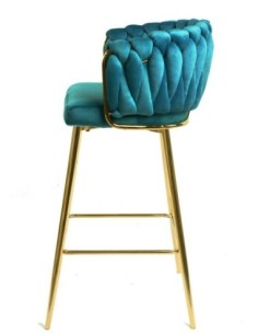 Taburete KING, metal, cromado dorado, tapizado velvet turquesa 2