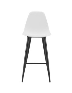 Taburete CLUNY, metal epoxi negro, polipropileno blanco 2