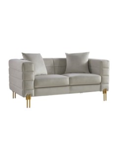 Sofá LARIOS, 2 plazas, tejido velvet gris claro 25