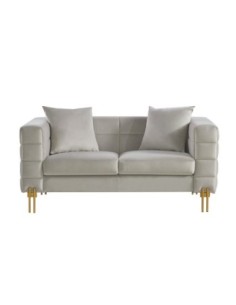 Sofá LARIOS, 2 plazas, tejido velvet gris claro 25 2