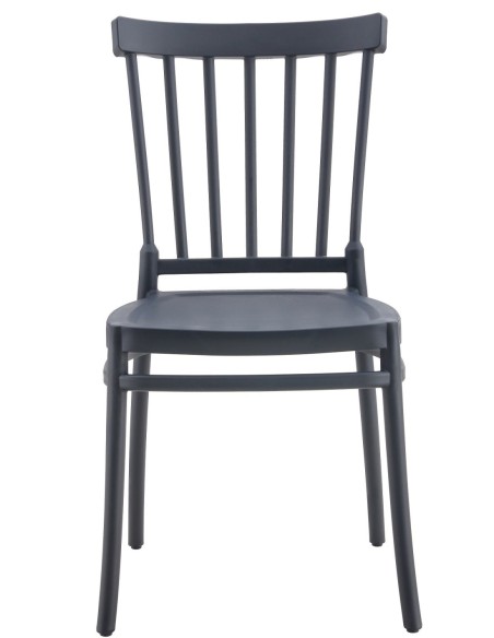 Silla MILOS NEW, apilable, tratamiento anti UV, polipropileno antracita