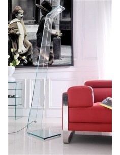 Lámpara GISELA, pie de salón, cristal, led