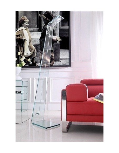 Lámpara GISELA, pie de salón, cristal, led