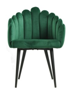 Sillón DEVIN, metal, tapizado velvet verde oscuro 2
