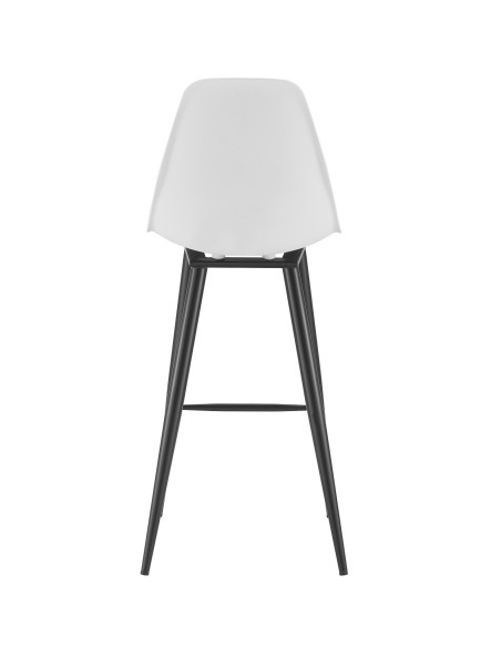 Taburete CLUNY, metal epoxi negro, polipropileno blanco