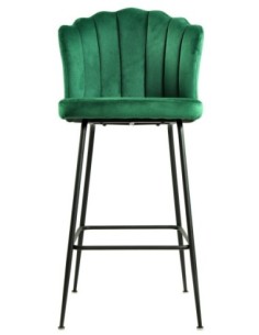 Taburete DEVIN, metal, tapizado velvet verde oscuro 2