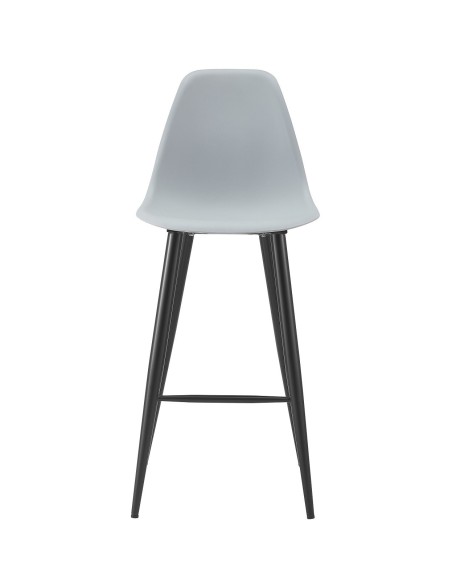 Taburete CLUNY, metal epoxi negro, polipropileno gris