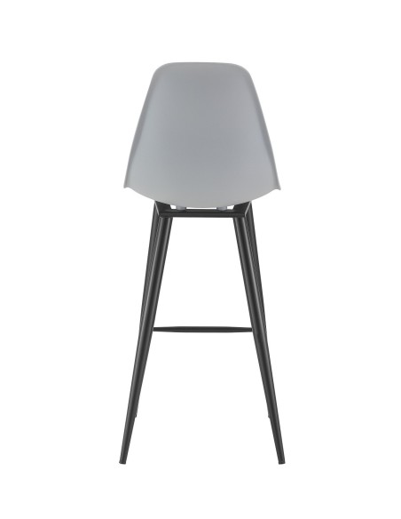 Taburete CLUNY, metal epoxi negro, polipropileno gris