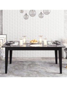 Mesa de comedor SIENA, biIaminado mármol negro, 180 x 90 cms. 2