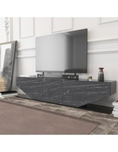 Mueble de TV VIOLET, biIaminado mármol negro, 180 cms. 2
