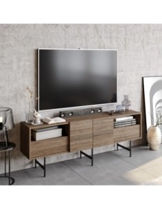 Mueble de TV SIMON, biIaminado nogal, 180 cms. 2