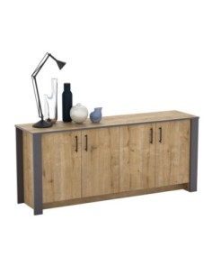 Aparador PHILIPPA, biIaminado roble con gris oscuro, 180 cms. 2