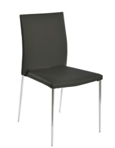 Silla INMA, apilable, metal, similpiel negra