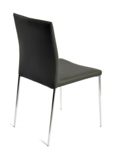 Silla INMA, apilable, metal, similpiel negra 2