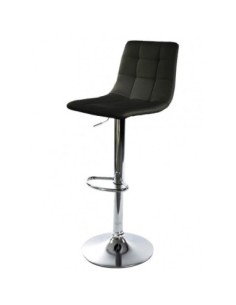 Taburete DESEO NEW (M) , cromado, similpiel negra