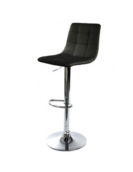 Taburete DESEO NEW (M) , cromado, similpiel negra