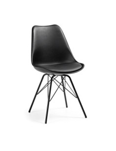 Silla BELLA NEW (SU), base negra, carcasa y cojín negro