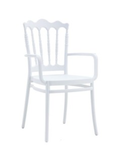 Sillón WEDDING, apilable, polipropileno blanco