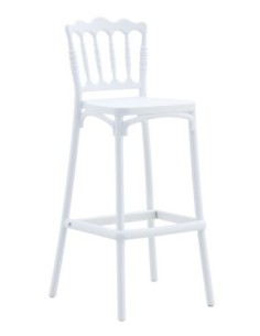 Taburete WEDDING, tratamiento anti UV, polipropileno blanco