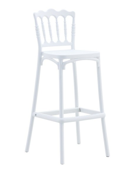 Taburete WEDDING, tratamiento anti UV, polipropileno blanco