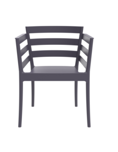 Sillón SALERNO, apilable, polipropileno antracita 2