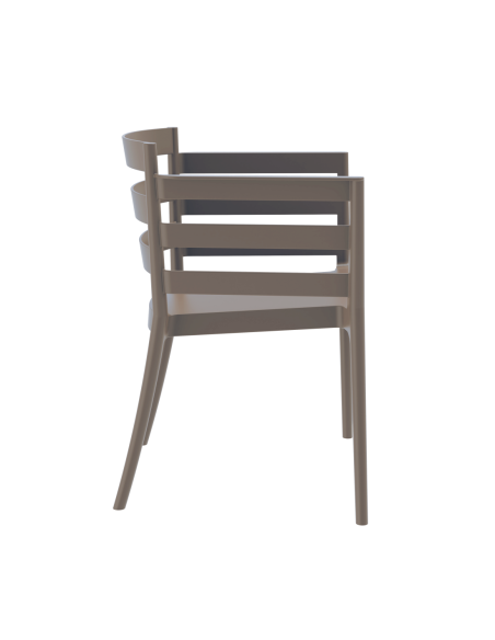 Sillón SALERNO, apilable, polipropileno marrón light