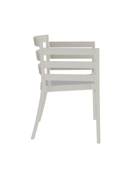 Sillón SALERNO, apilable, polipropileno gris pálido