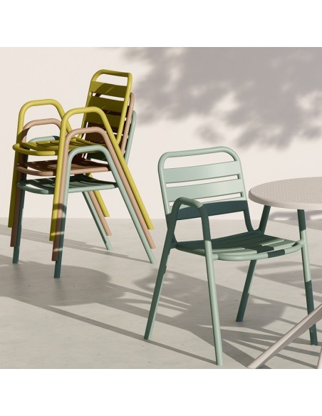 Sillón TROPICANA, apilable, polipropileno gris pálido