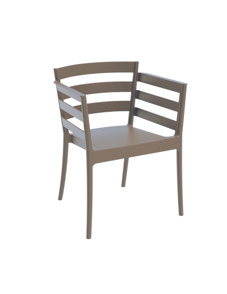 Sillón SALERNO, apilable, polipropileno marrón light
