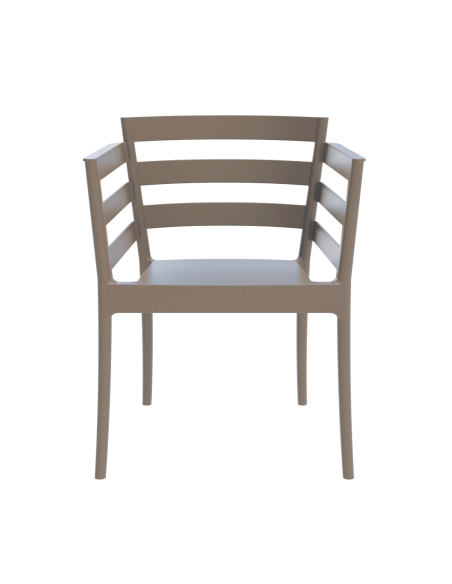 Sillón SALERNO, apilable, polipropileno marrón light