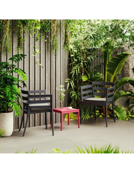 Sillón SALERNO, apilable, polipropileno gris pálido