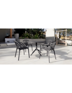 Sillón AMALFI, apilable, polipropileno antracita 2