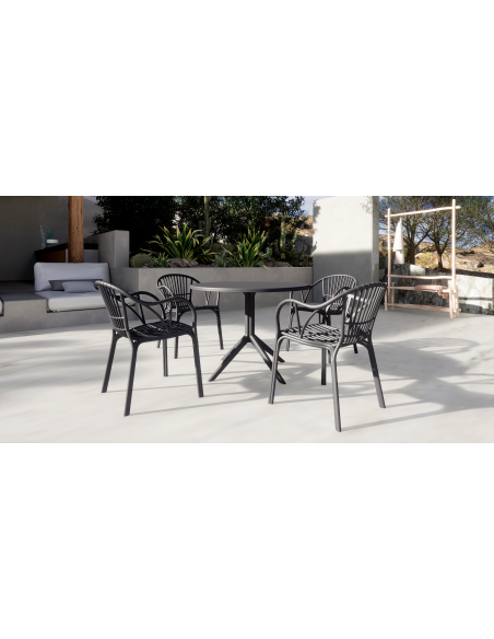 Sillón AMALFI, apilable, polipropileno antracita