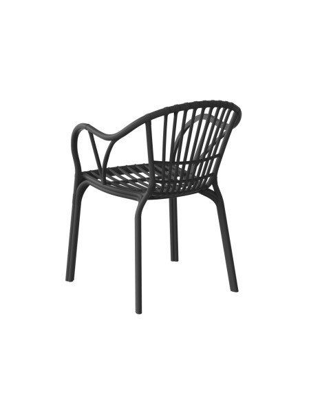 Sillón AMALFI, apilable, polipropileno antracita