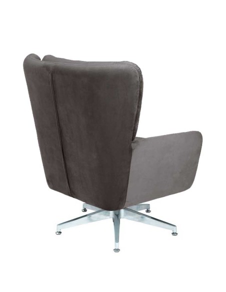 Sillón BÉCQUER, giratorio, regulable, tapizado velvet gris