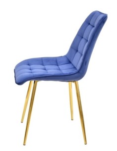 Silla GILDA, metal, dorado, tejido velvet azul 2