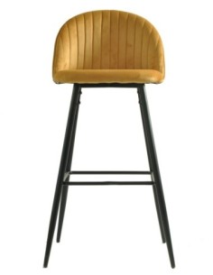 Taburete PALM YELLOW, metal, tapizado velvet amarillo con trasera palm 2