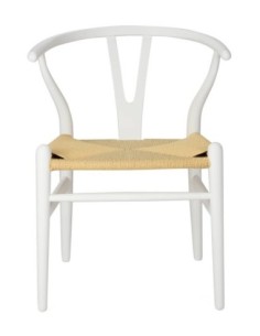 Silla WISH, madera de haya, blanca, fibra trenzada 2