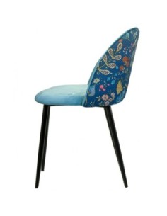 Silla CARNAVAL SKY BLUE, metal, tapizado velvet azul con trasera carnaval