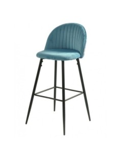 Taburete CARNAVAL SKY BLUE, metal, tapizado velvet azul con trasera carnaval