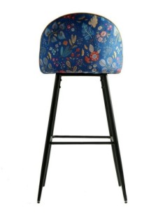 Taburete CARNAVAL YELLOW, metal, tapizado velvet amarillo con trasera carnaval 2