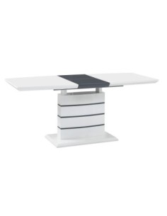 Mesa CHAMBERY, extensible, lacada blanca, 140 ~ 180 x 80 cms