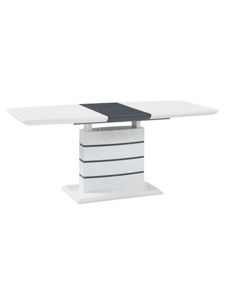 Mesa CHAMBERY, extensible, lacada blanca, 140 ~ 180 x 80 cms