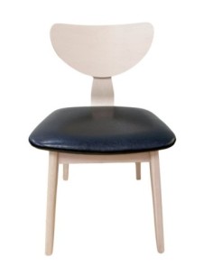 Silla DUBLIN, contrachapado de madera de hevea, natural, similpiel negra 2