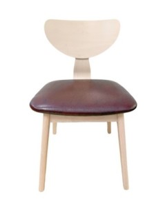 Silla DUBLIN, contrachapado de madera de hevea, natural, similpiel marrón 2