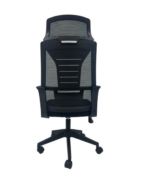 Sillón de oficina UTRECH, alto, negro, malla y tejido negro