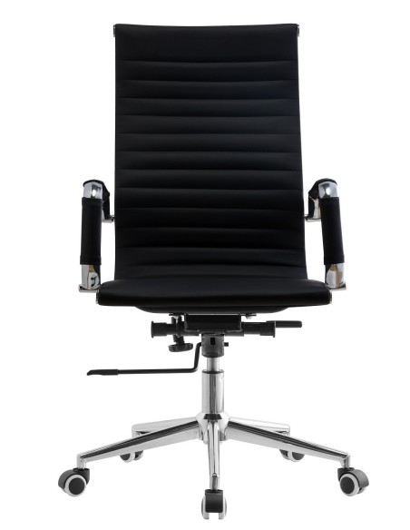 Sillón de oficina OLIVER, alto, regulación de altura, basculante profundo, similpiel negra